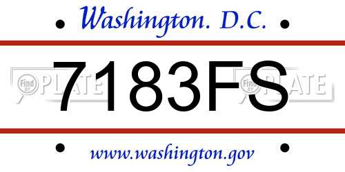 7183FS District Of Columbia License Plate
