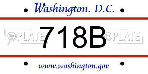 718B District Of Columbia License Plate