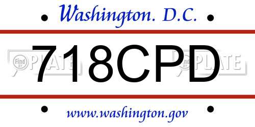 718CPD District Of Columbia License Plate