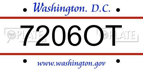 7206OT District Of Columbia License Plate
