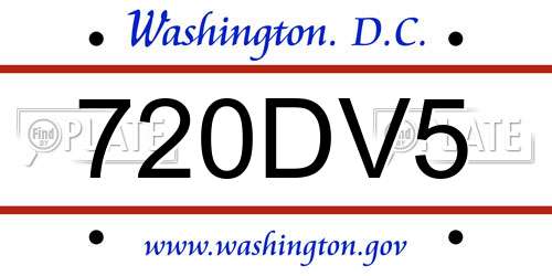 720DV5 District Of Columbia License Plate