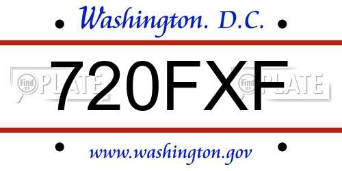 720FXF District Of Columbia License Plate