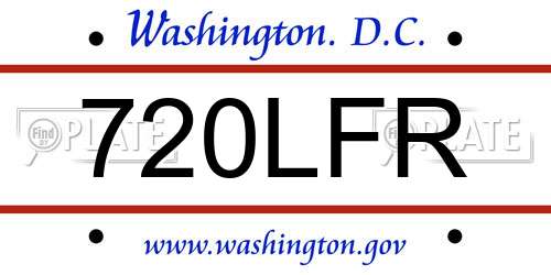 720LFR District Of Columbia License Plate