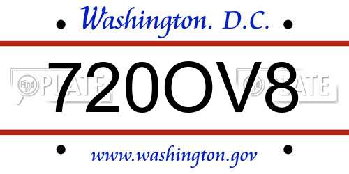720OV8 District Of Columbia License Plate