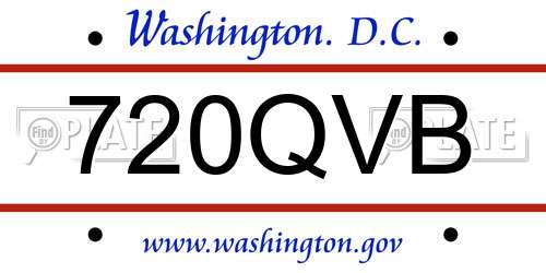 720QVB District Of Columbia License Plate