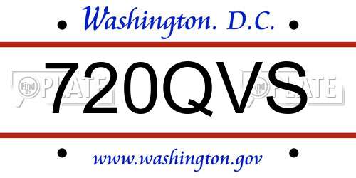 720QVS District Of Columbia License Plate