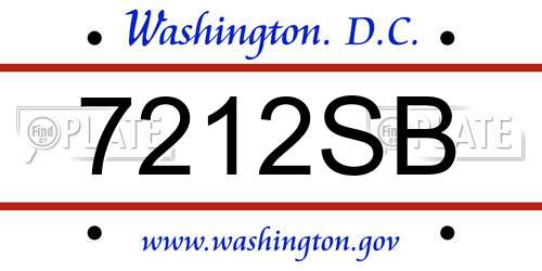 7212SB District Of Columbia License Plate