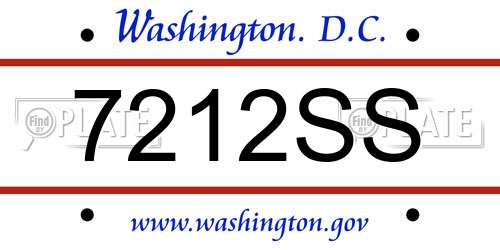 7212SS District Of Columbia License Plate