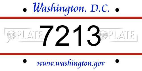 7213 District Of Columbia License Plate
