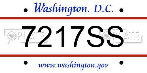 7217SS District Of Columbia License Plate