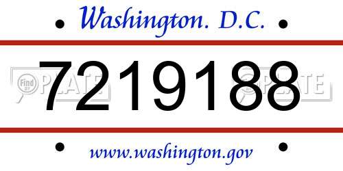 7219188 District Of Columbia License Plate
