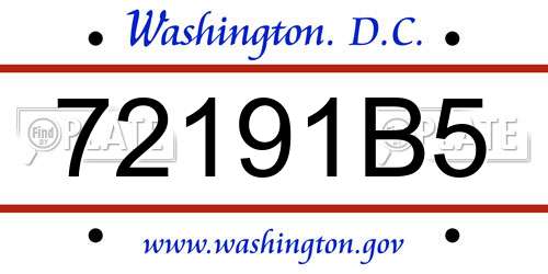 72191B5 District Of Columbia License Plate