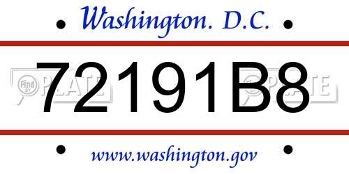 72191B8 District Of Columbia License Plate