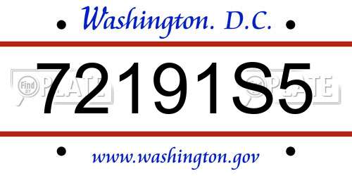 72191S5 District Of Columbia License Plate
