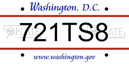 721TS8 District Of Columbia License Plate