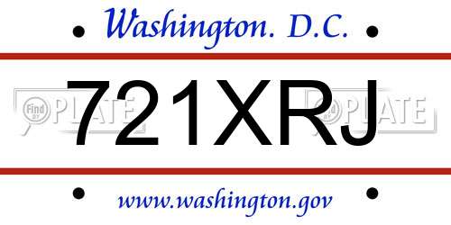 721XRJ District Of Columbia License Plate