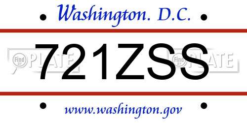 721ZSS District Of Columbia License Plate