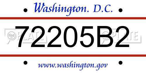 72205B2 District Of Columbia License Plate