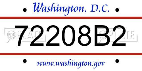 72208B2 District Of Columbia License Plate