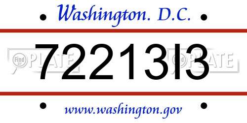72213I3 District Of Columbia License Plate