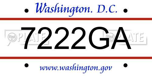 7222GA District Of Columbia License Plate