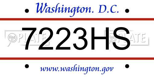 7223HS District Of Columbia License Plate