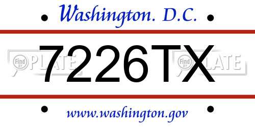 7226TX District Of Columbia License Plate
