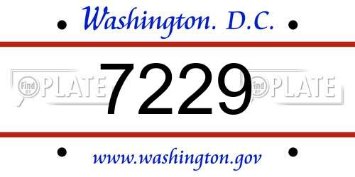 7229 District Of Columbia License Plate