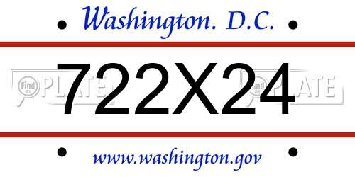 722X24 District Of Columbia License Plate