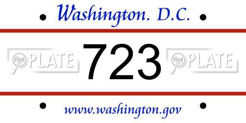 723 District Of Columbia License Plate