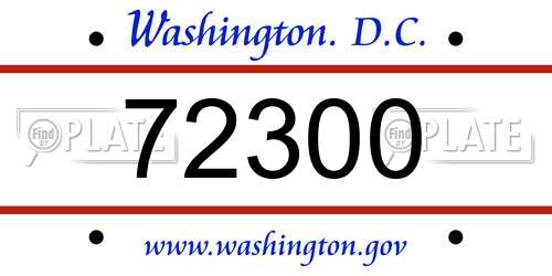 72300 District Of Columbia License Plate