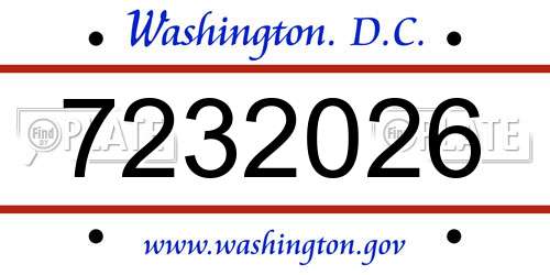 7232026 District Of Columbia License Plate