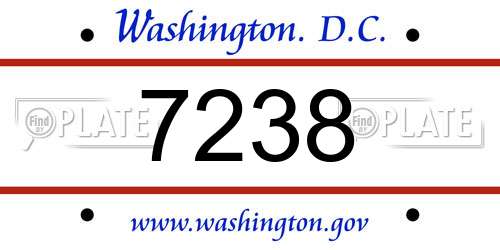 7238 District Of Columbia License Plate
