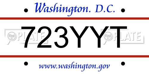 723YYT District Of Columbia License Plate
