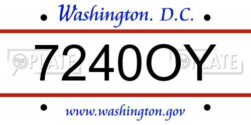 7240OY District Of Columbia License Plate