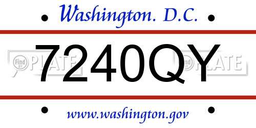 7240QY District Of Columbia License Plate