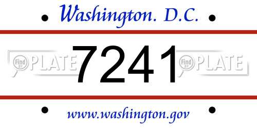 7241 District Of Columbia License Plate