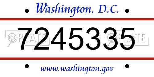 7245335 District Of Columbia License Plate