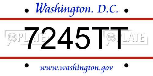 7245TT District Of Columbia License Plate