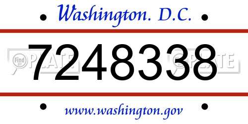7248338 District Of Columbia License Plate