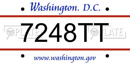 7248TT District Of Columbia License Plate