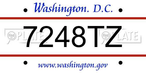 7248TZ District Of Columbia License Plate