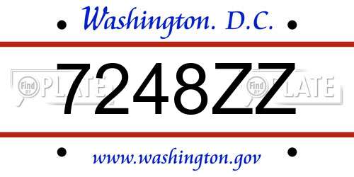 7248ZZ District Of Columbia License Plate
