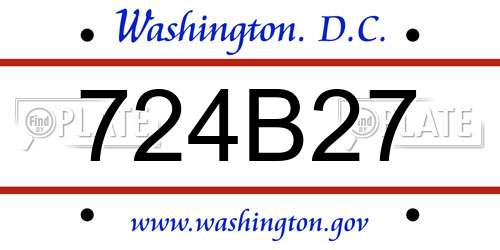 724B27 District Of Columbia License Plate
