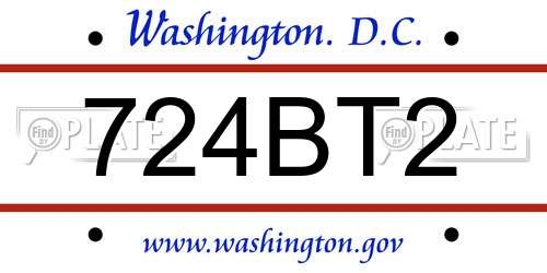 724BT2 District Of Columbia License Plate