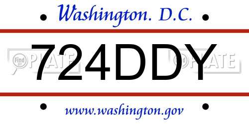 724DDY District Of Columbia License Plate