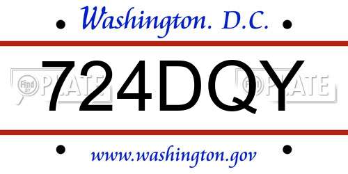 724DQY District Of Columbia License Plate