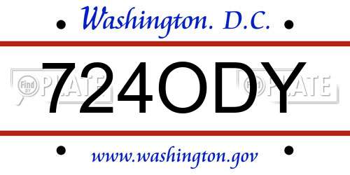 724ODY District Of Columbia License Plate