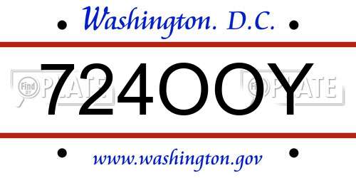 724OOY District Of Columbia License Plate