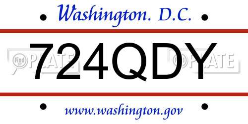 724QDY District Of Columbia License Plate